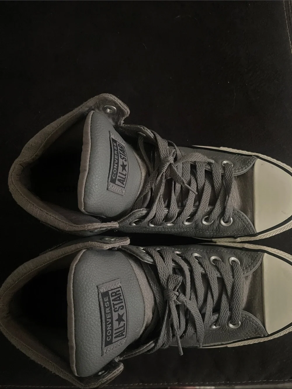 Converse Gray Leather High-Top Sneakers - Picture 2 of 3